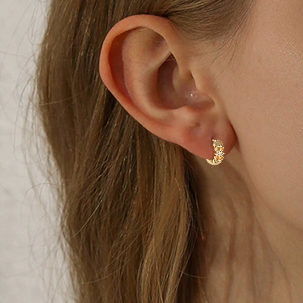 Diamond Sternchen Vergoldete Ohrringe