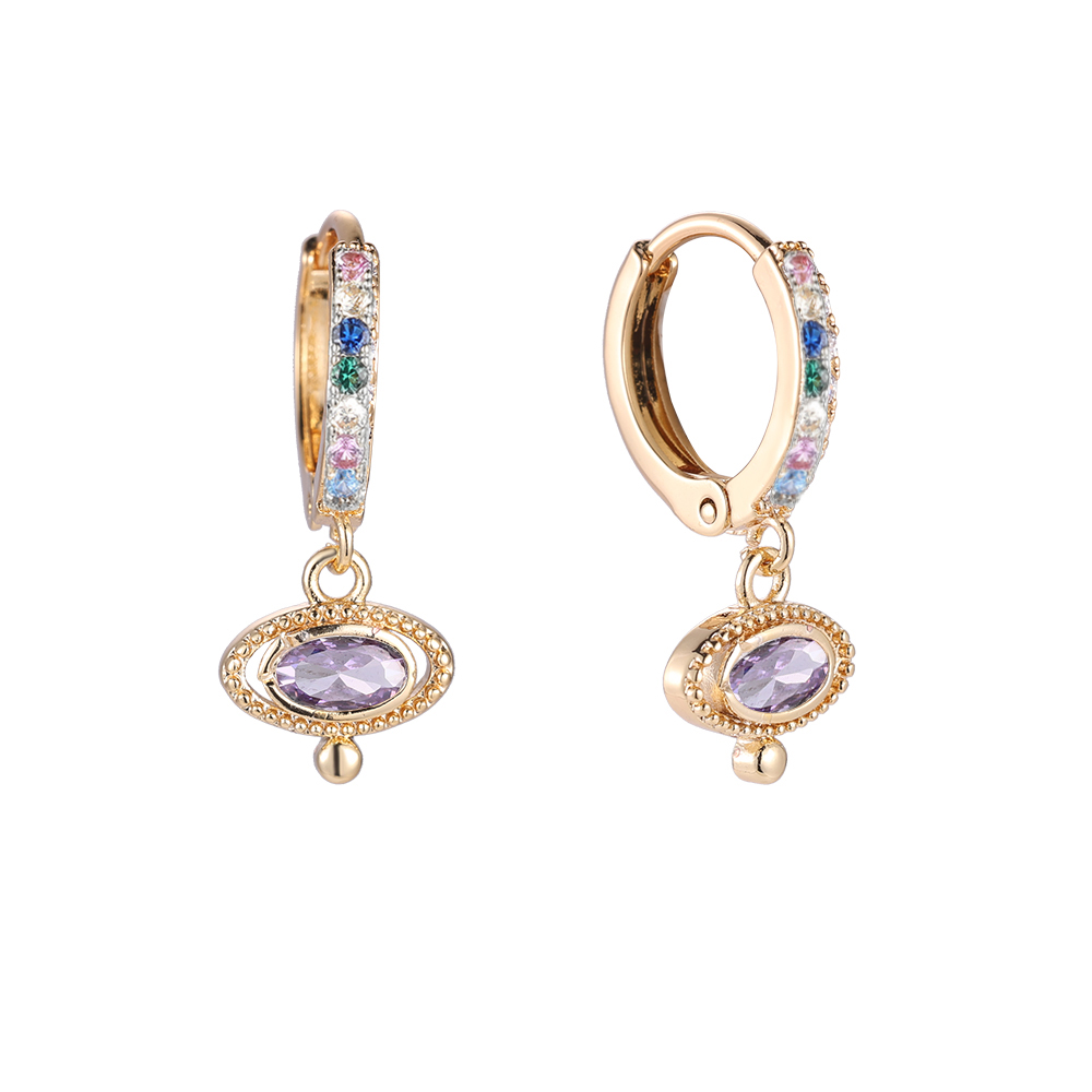 Globe Diamond Centrifuge Gold-plated Earrings