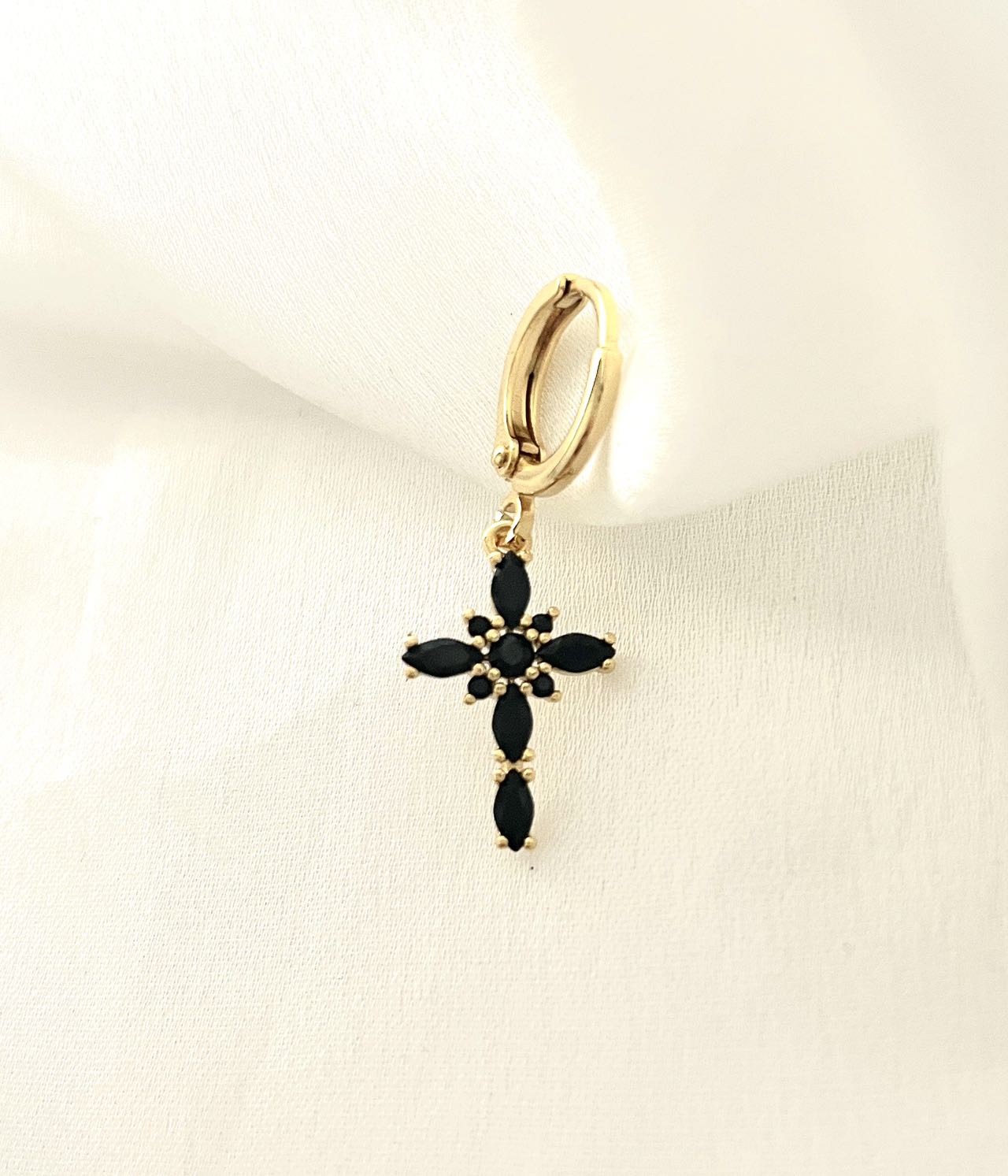 Exuberant Diamond Cross Gold-plated Earrings