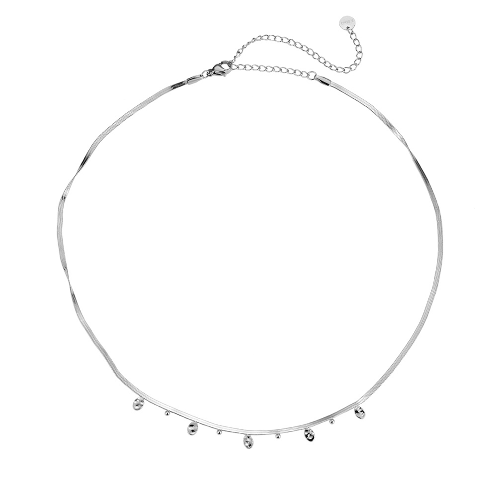 Bubbling Circles Smooth Stainless Steel Necklace