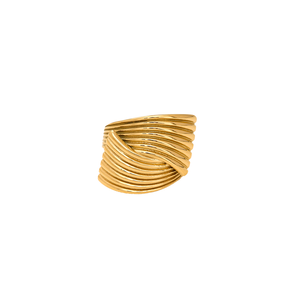 Brushed Gold Edelstahl Ring
