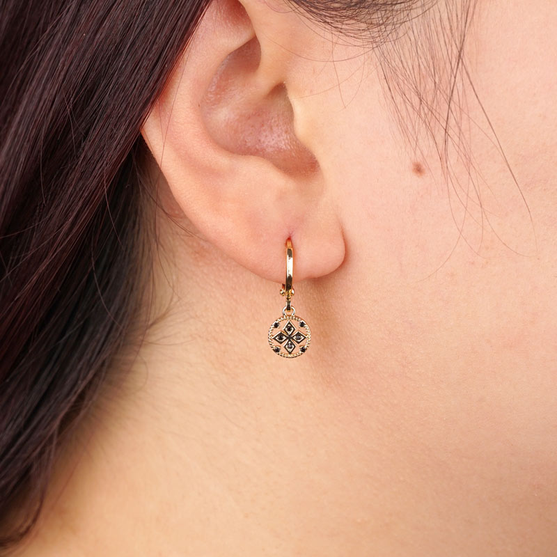 Poppy Octagram Gold-plated Earrings