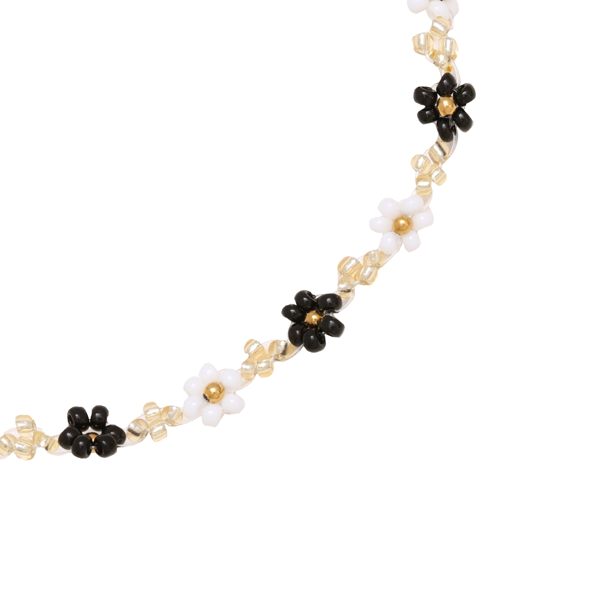39cm Varitious Color Flowers With Gold Beads Deco Summer Edelstahl Halskette 