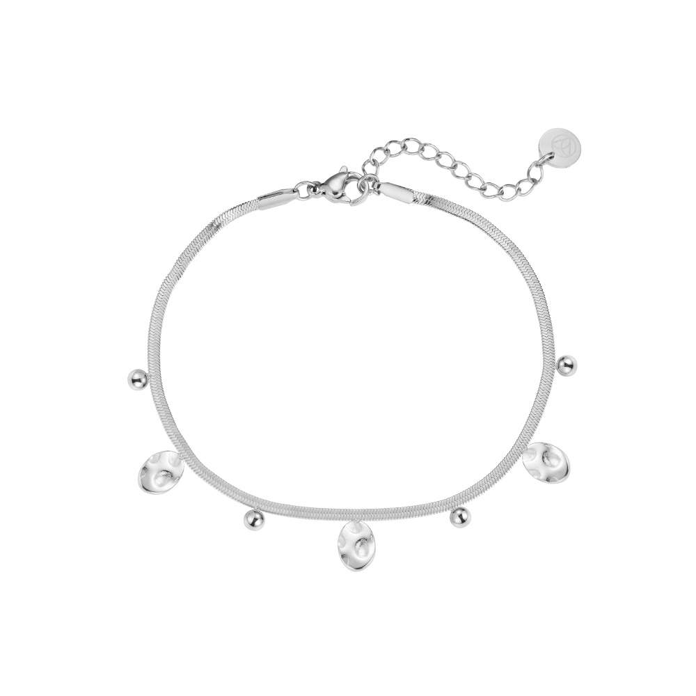 Bubbling Circles Smooth Stainless Steel Bracelet