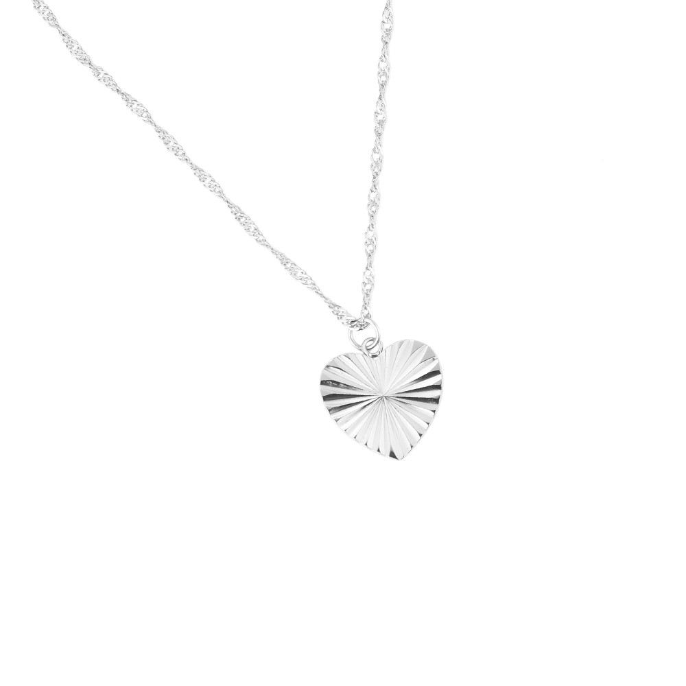 Vanishing Point Heart Stainless Steel Necklace
