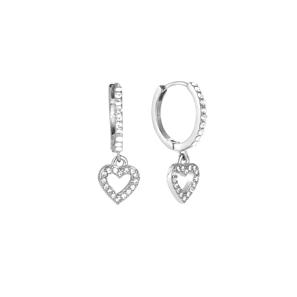 Shining Hollow Heart Stainless Steel Creole