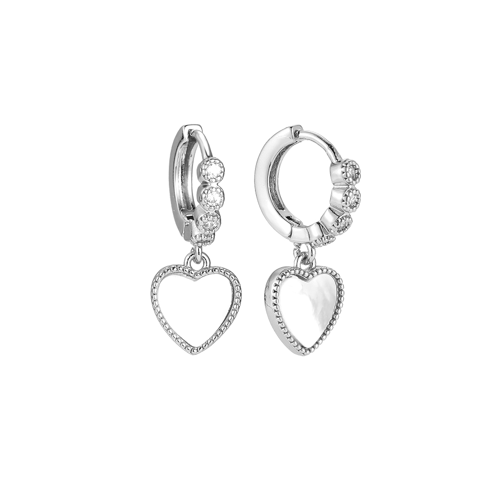 Framed Pearl Heart Gold-plated Earrings