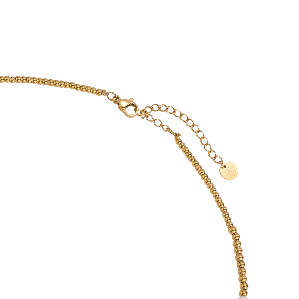 Perle Gold Beads Edelstahl Halskette