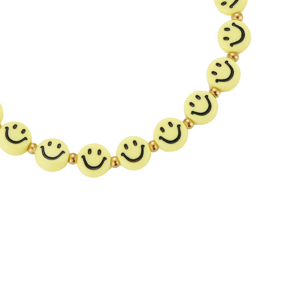 Full Yellow Smiley Edelstahl Armband