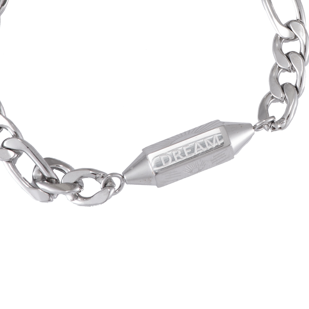 Dream Big Hexagon Chain Stainless Steel Bracelet