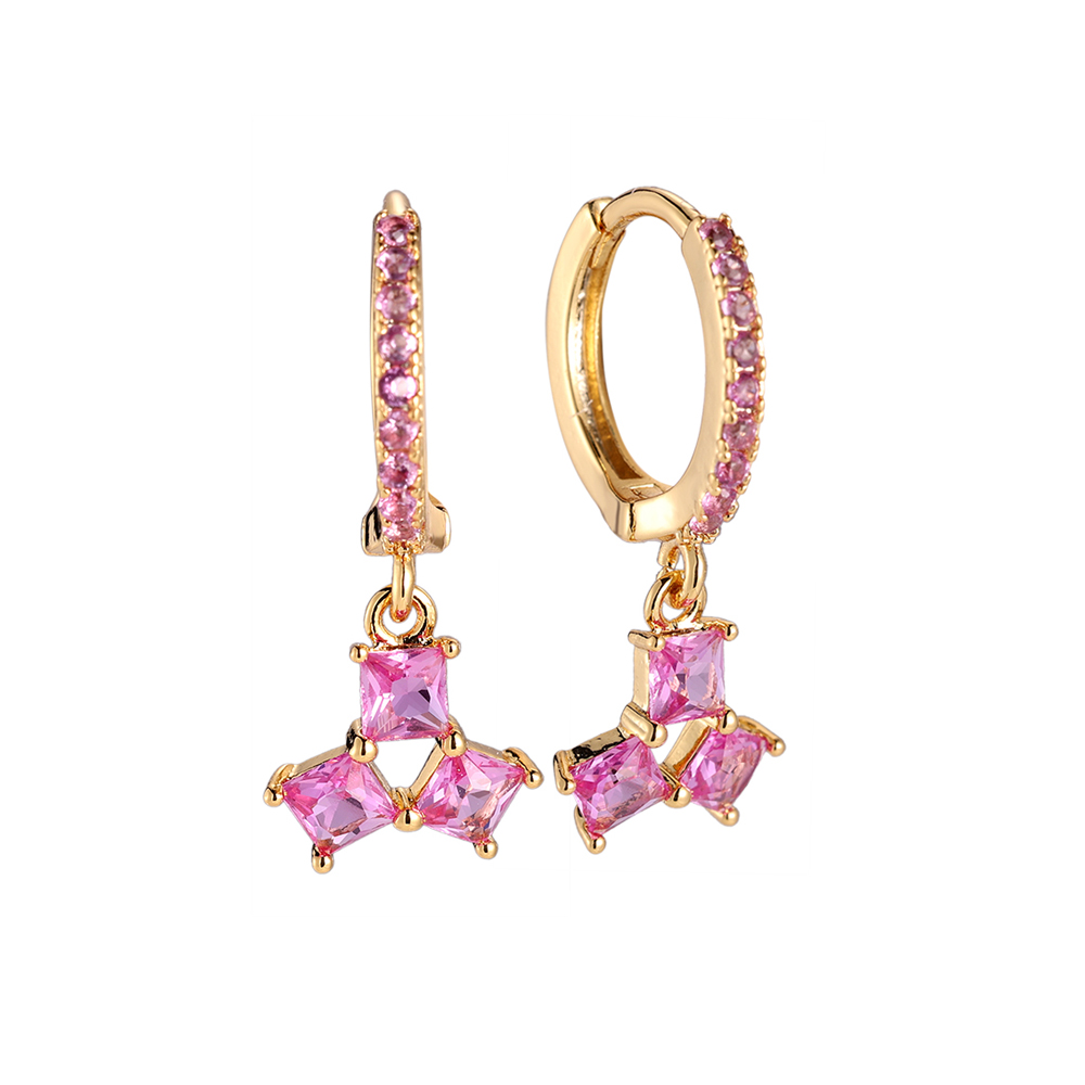 Cubic Trio Unity Gold-plated Earrings