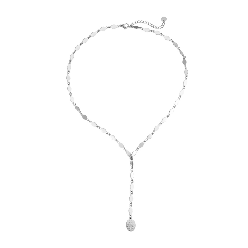 Marian Cross Y Chain Stainless Steel Necklace