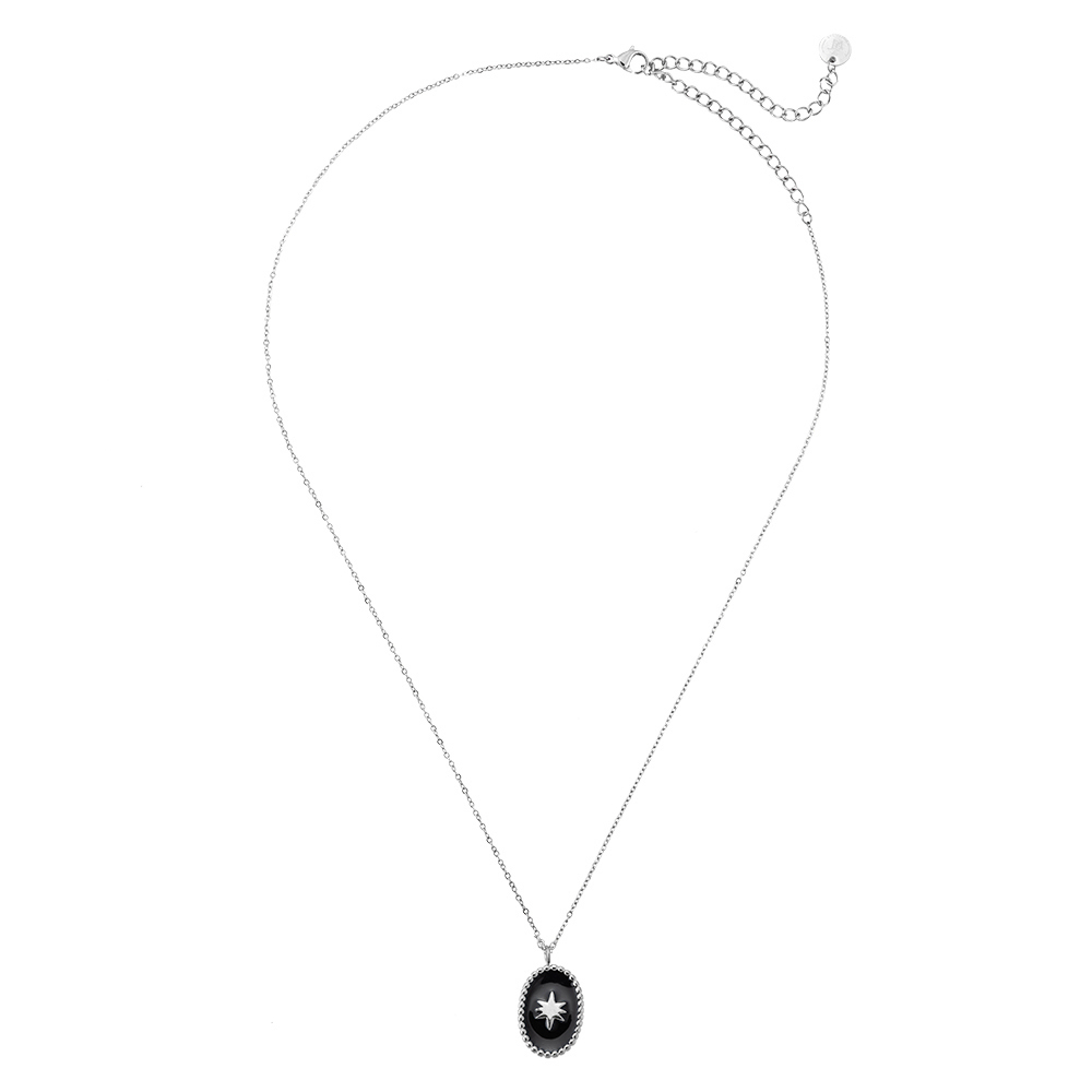 Starry Sky Stainless Steel Necklace - Black