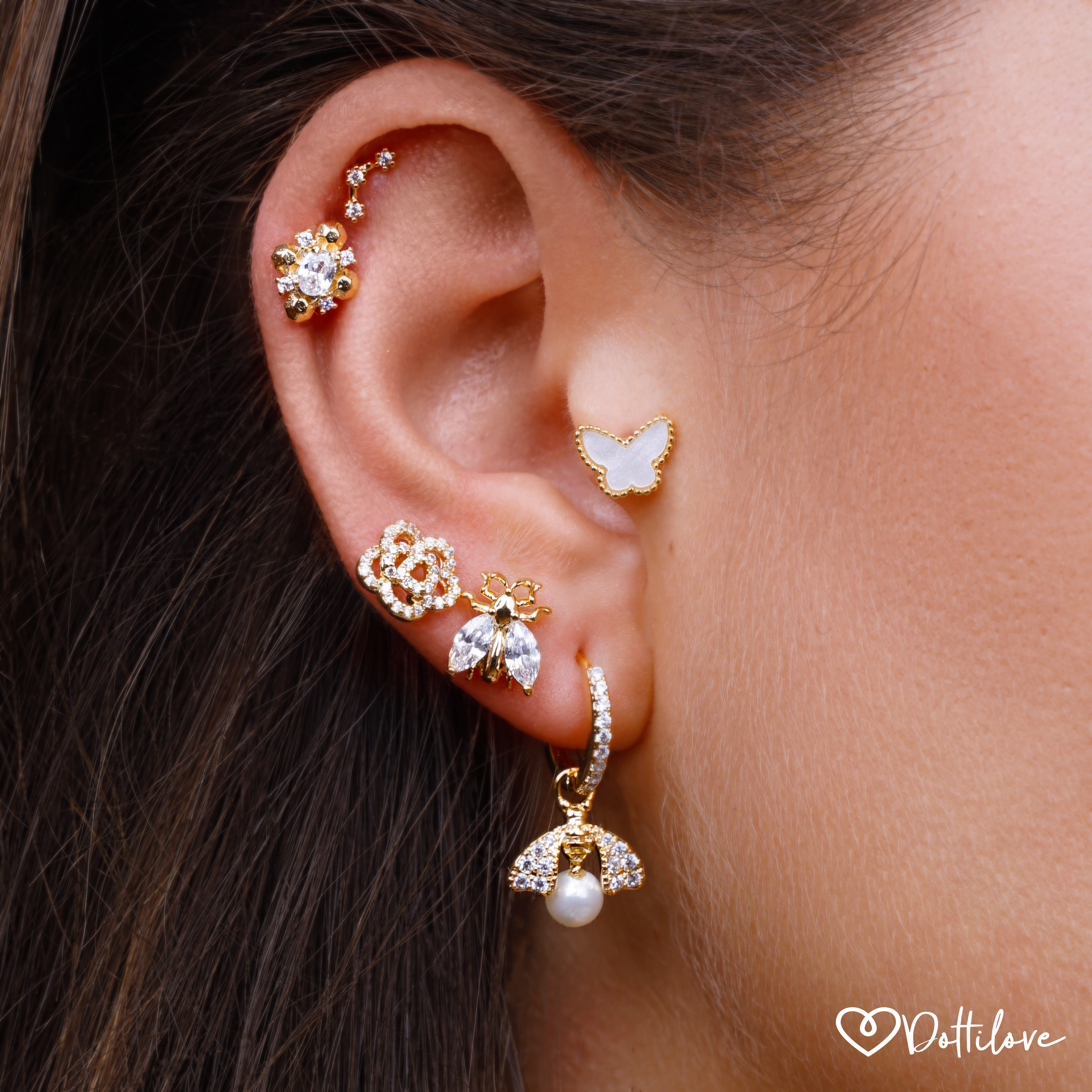 Shining Rose Plated Earring