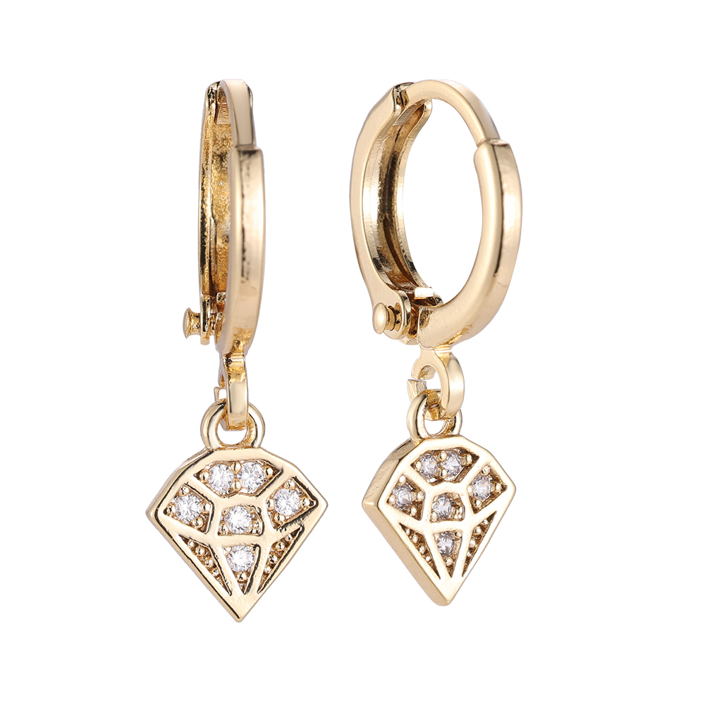 Diamond Wireframe Sparkle Gold-plated Earrings