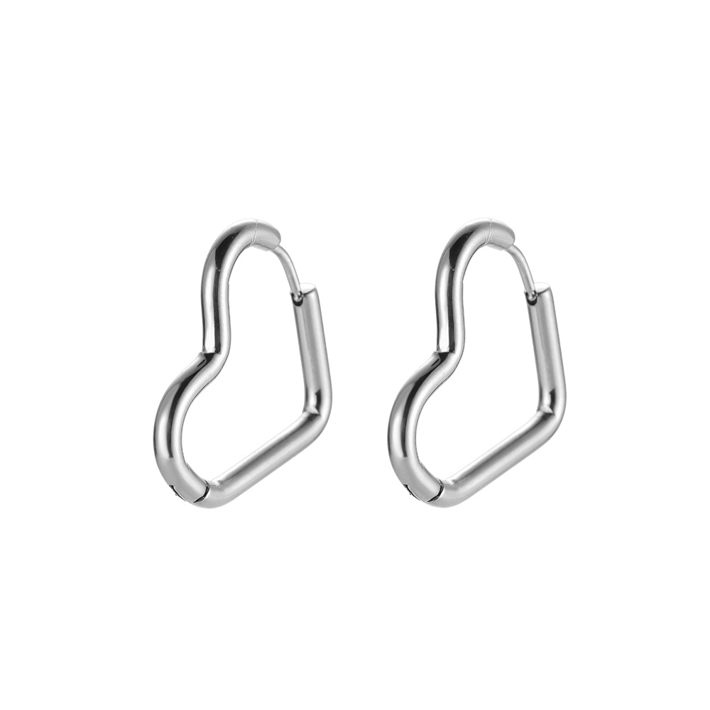 Big Heart Outline Stainless Steel Earrings