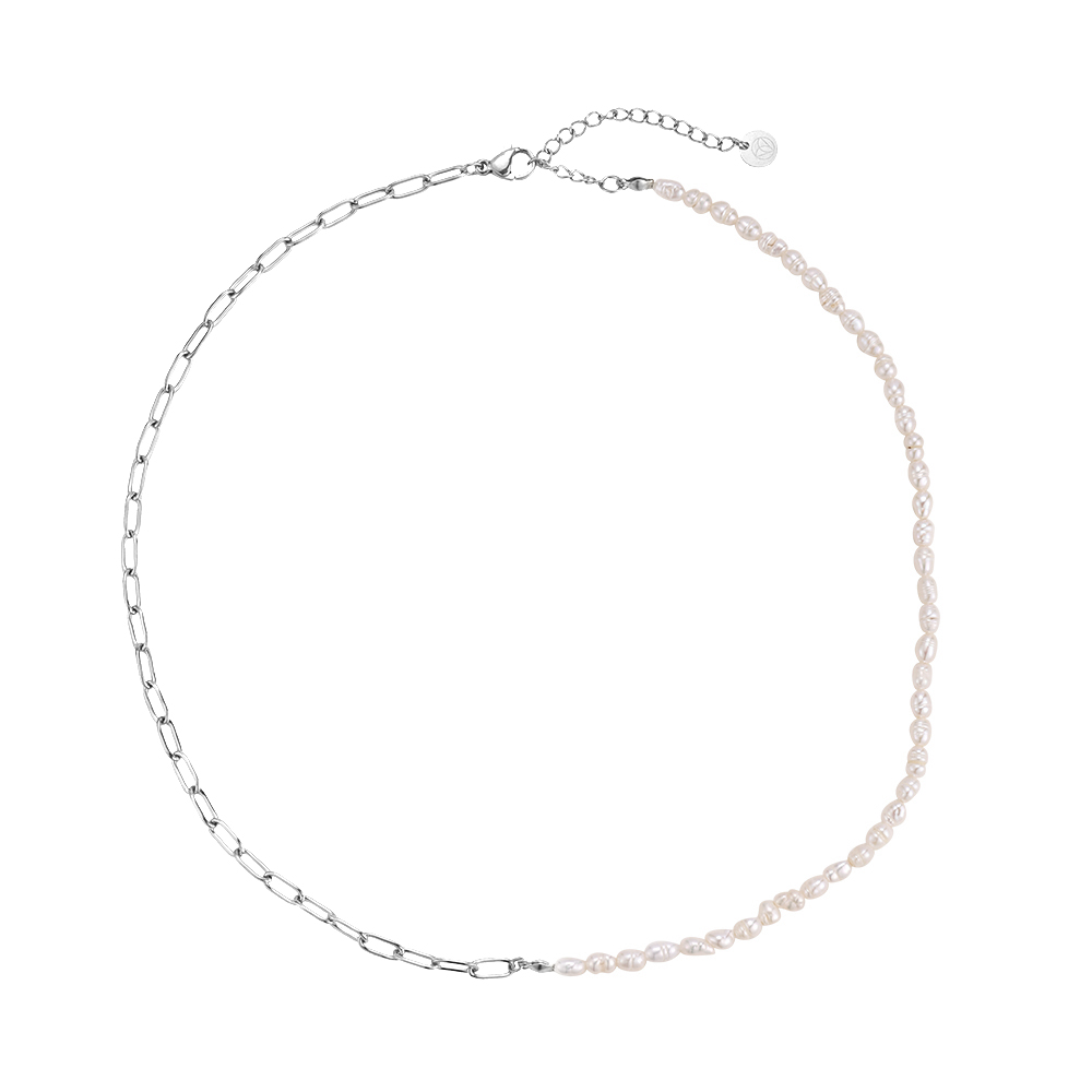 Perlen Halb Stainless Steel Necklace