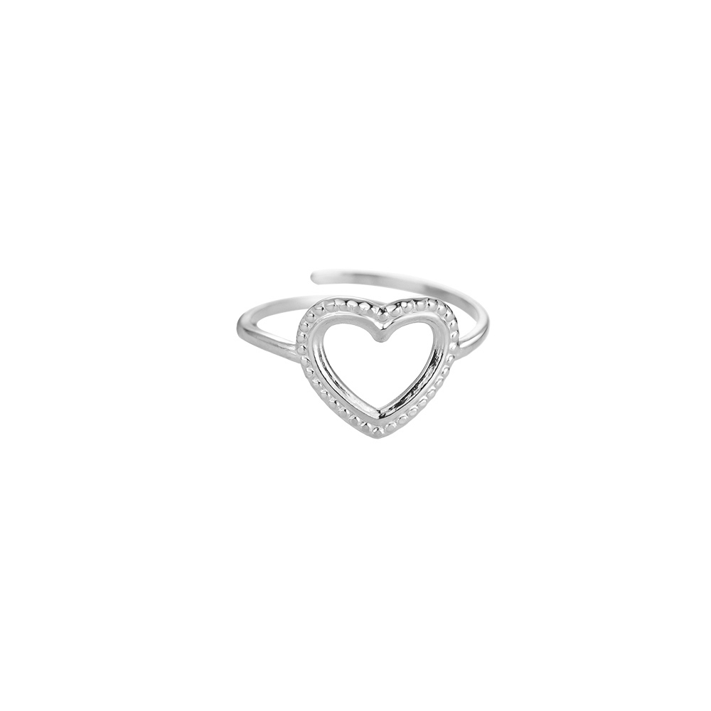 Decorated Heart Stamp Stainless Steel Rings