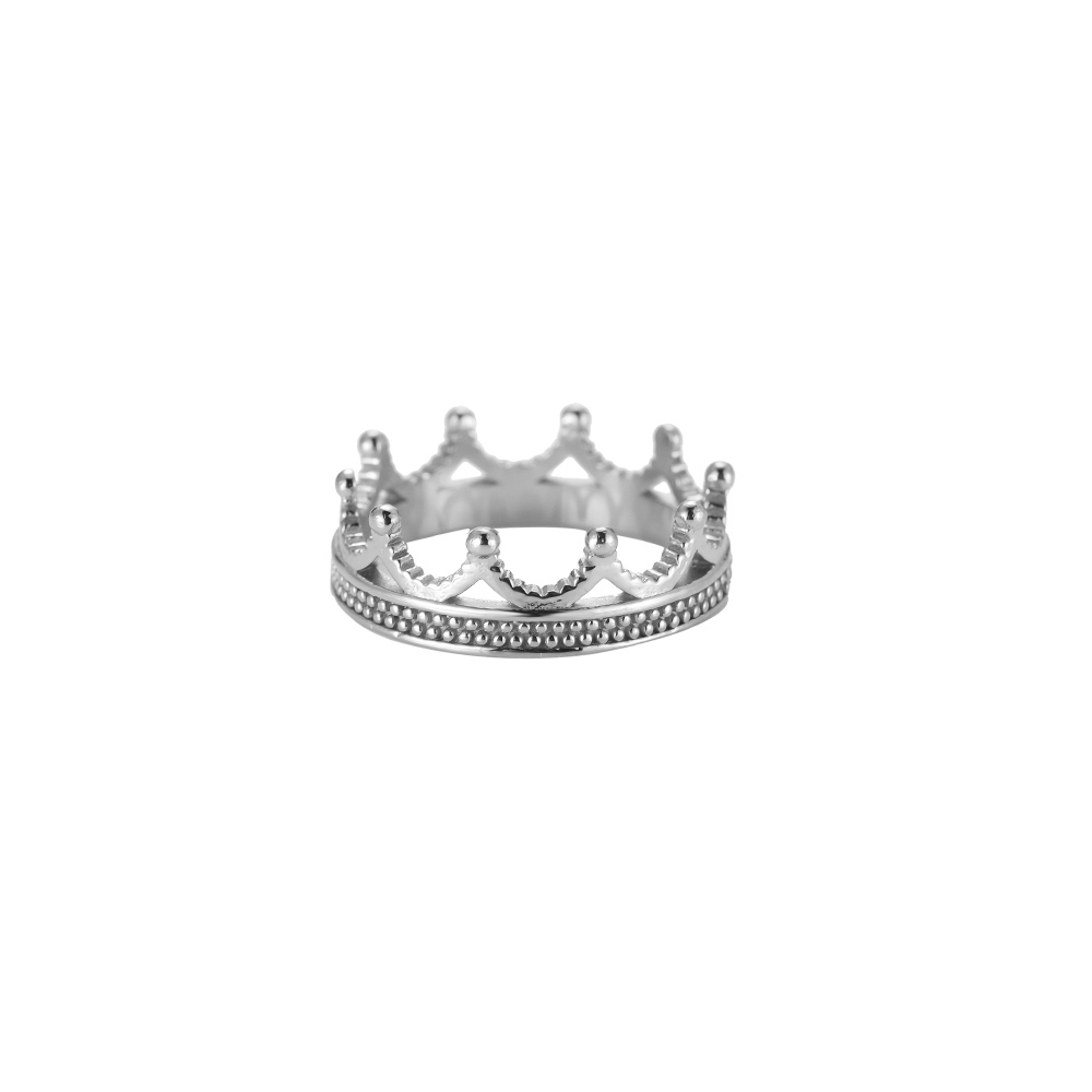 Classic Crown Edelstahl Ring