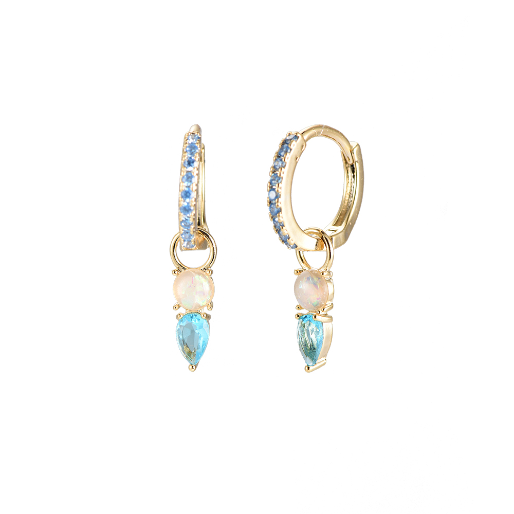 Opal Diamond Vergoldeter Ohrringe