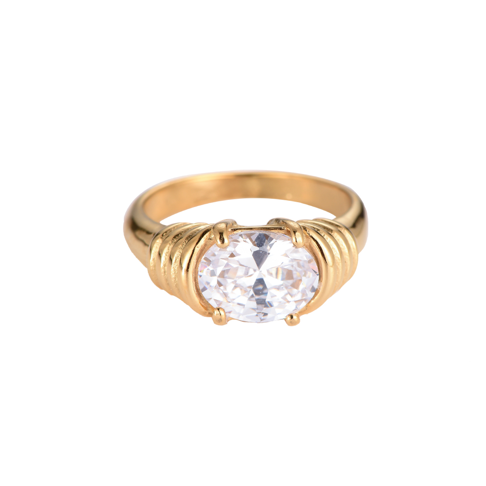 Egg Diamond Edelstahl Ring