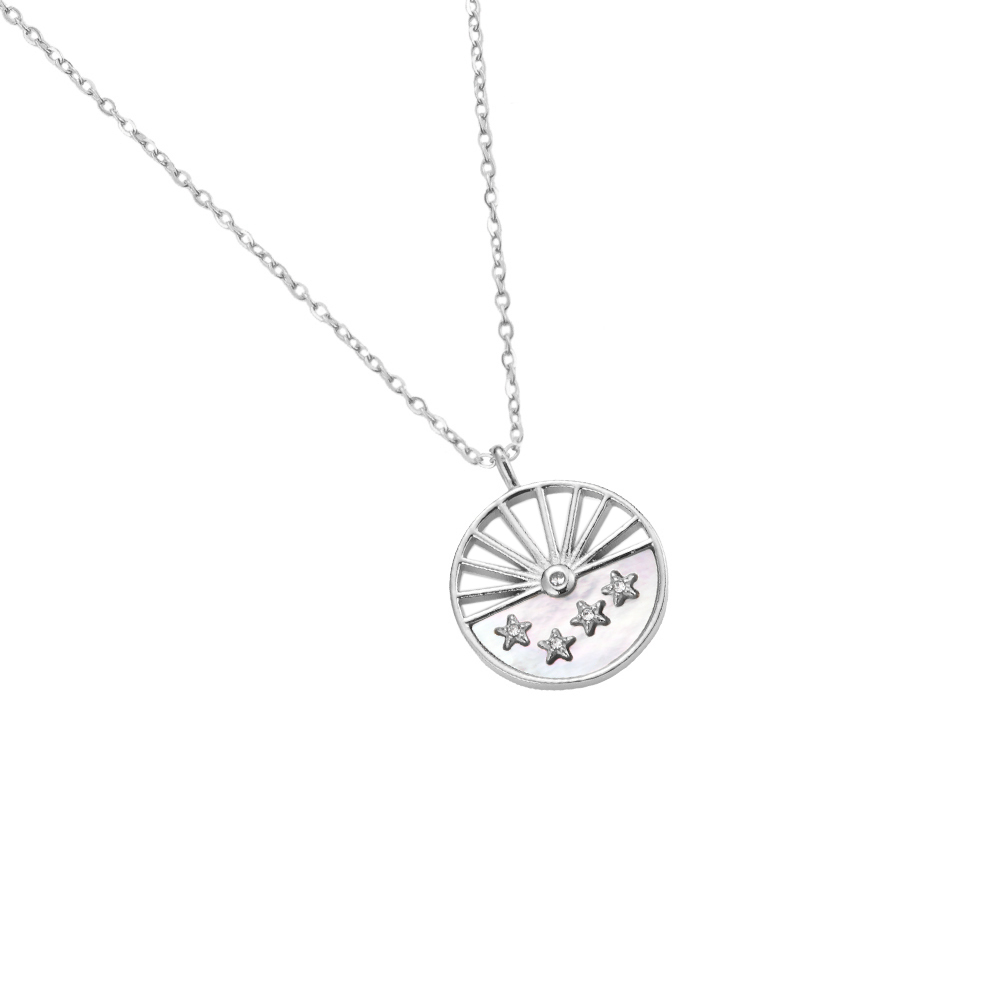 Pearly Fan with Stars Edelstahl Kette