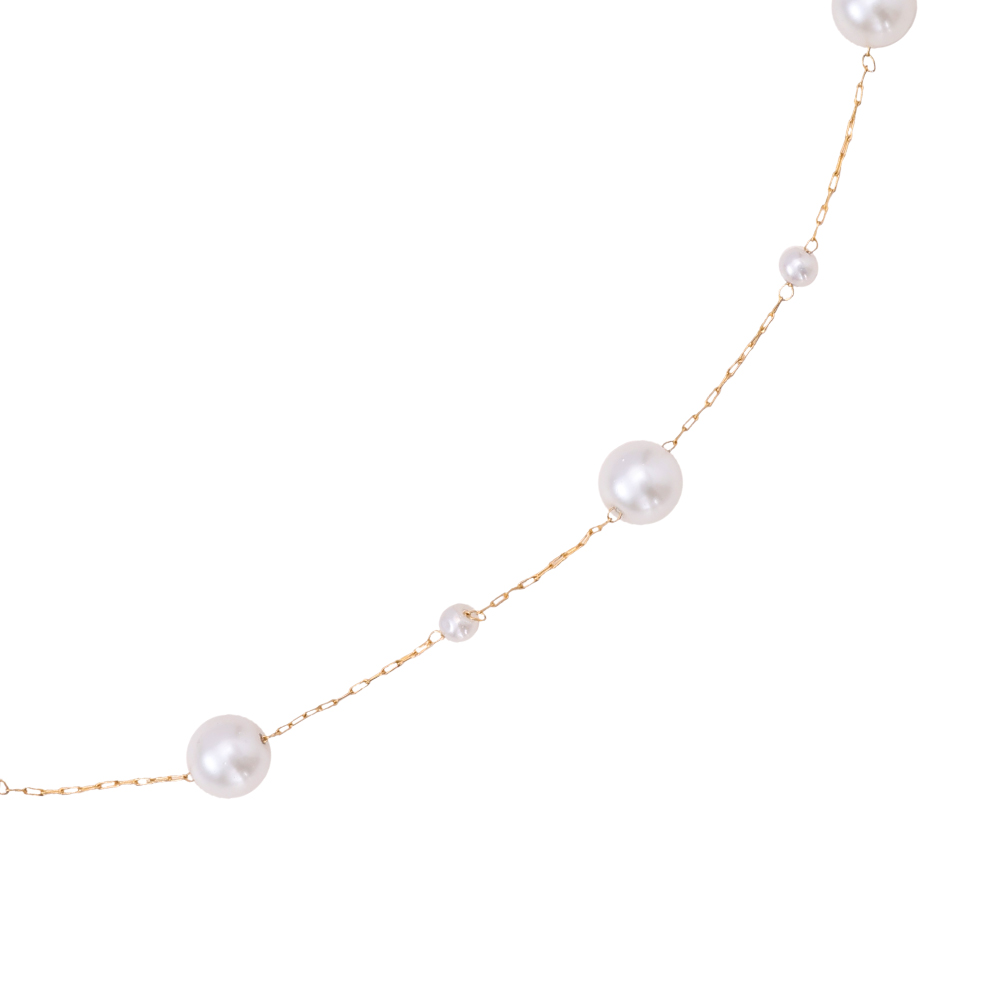 Bubbly Pearls Edelstahl Halskette   