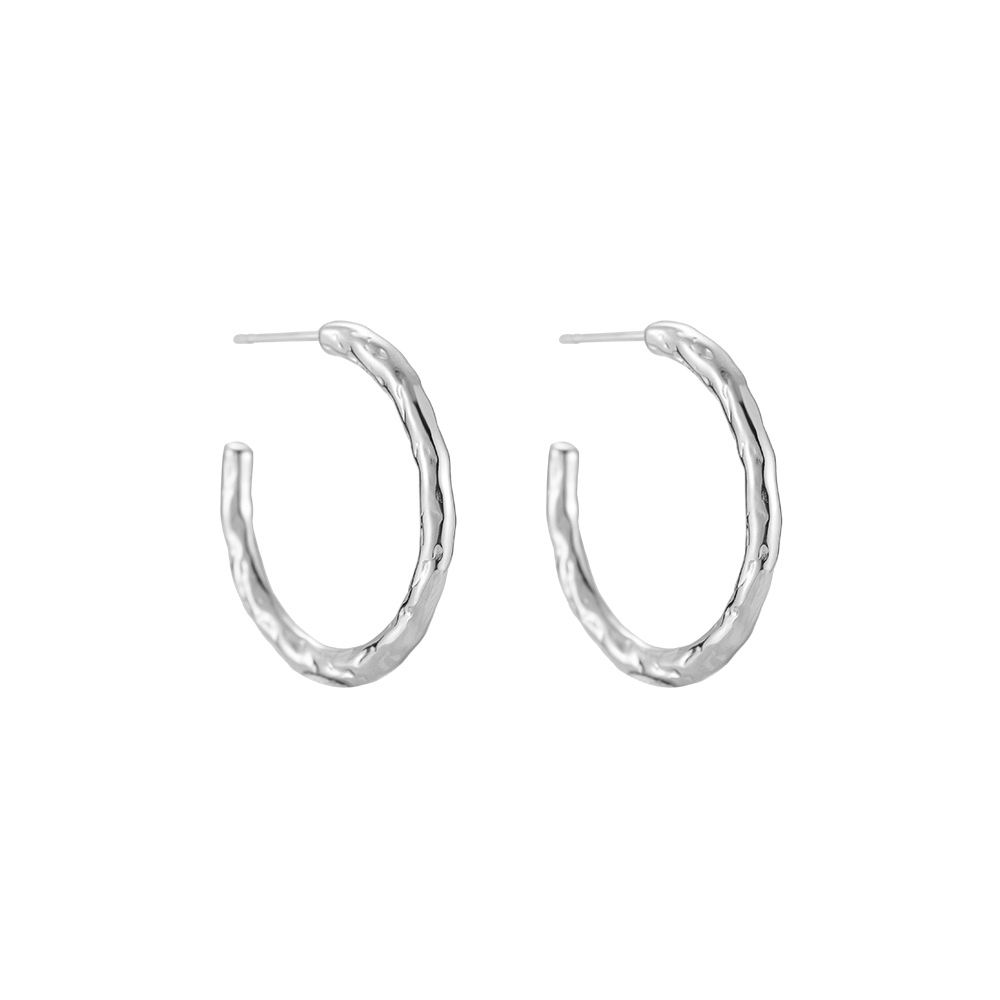 Bubbling Crescent Pipe Stainless Steel Earrings
