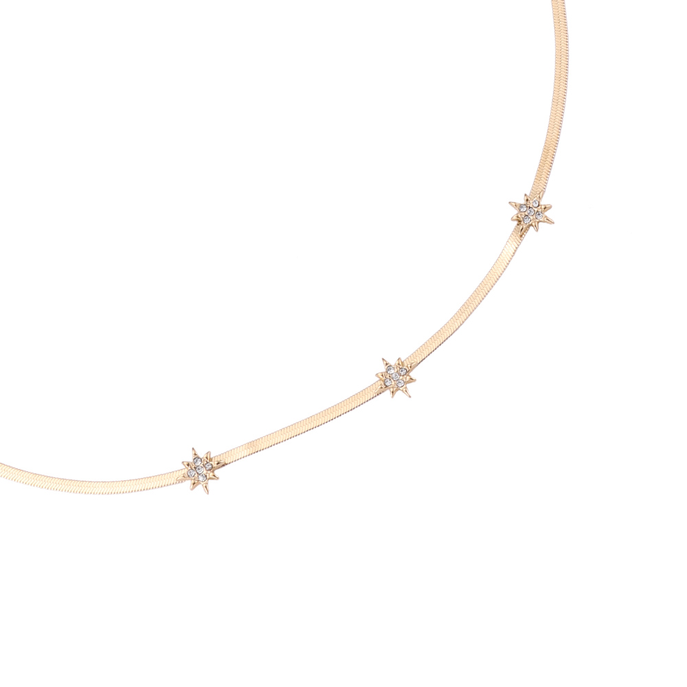 Stellar Diamond Triplets Stainless Steel Necklace