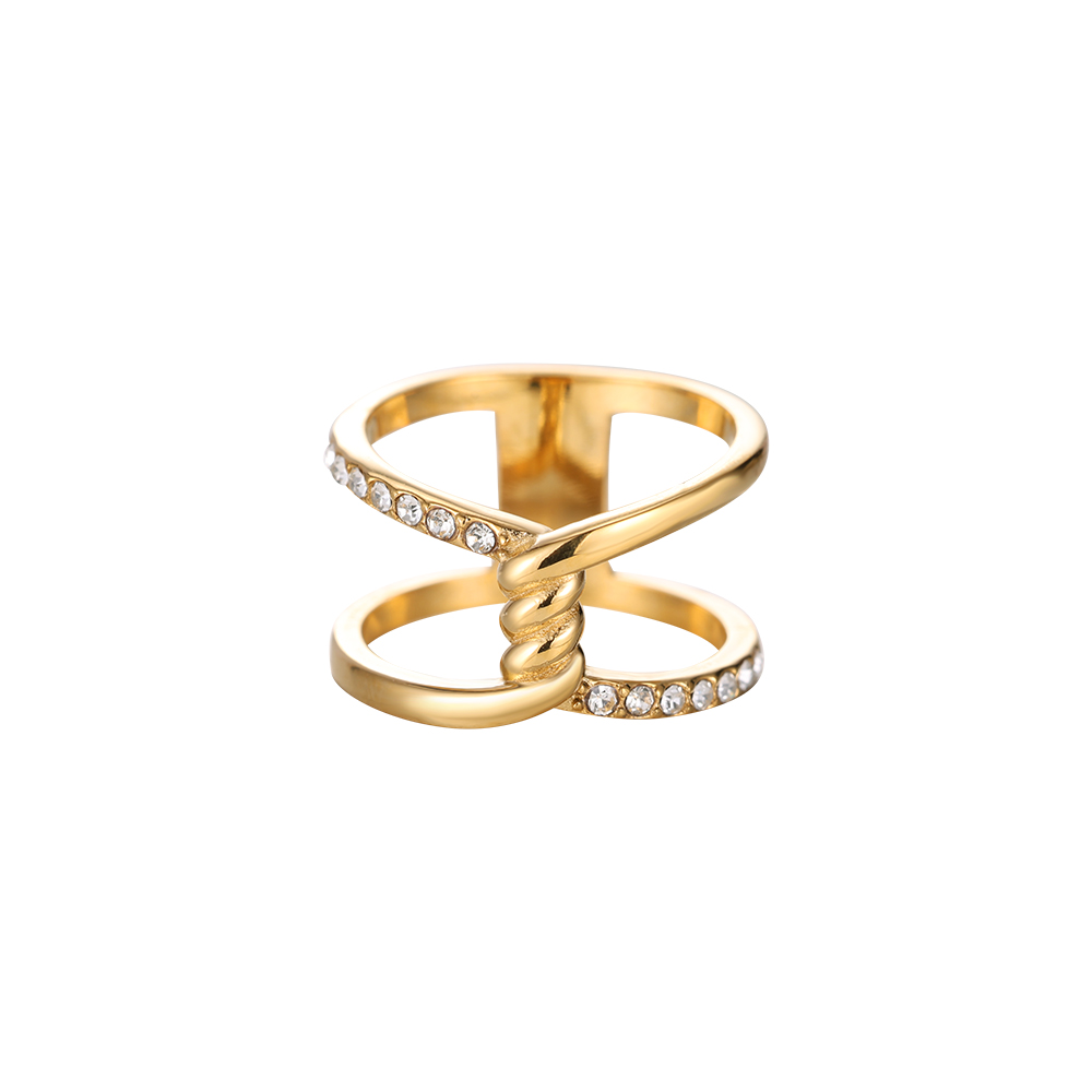 Verzwickte Diamond Edelstahl Ring