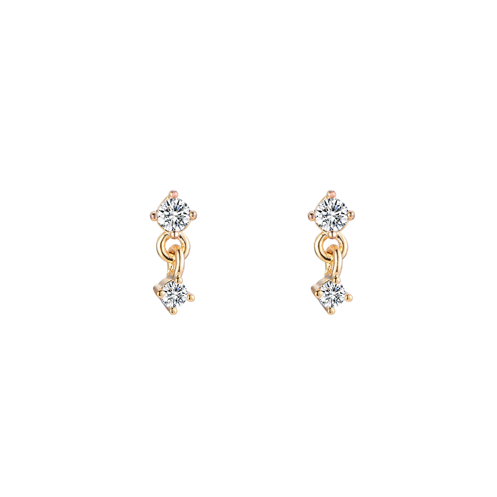 Doppi Simple Diamonds Plated Earring