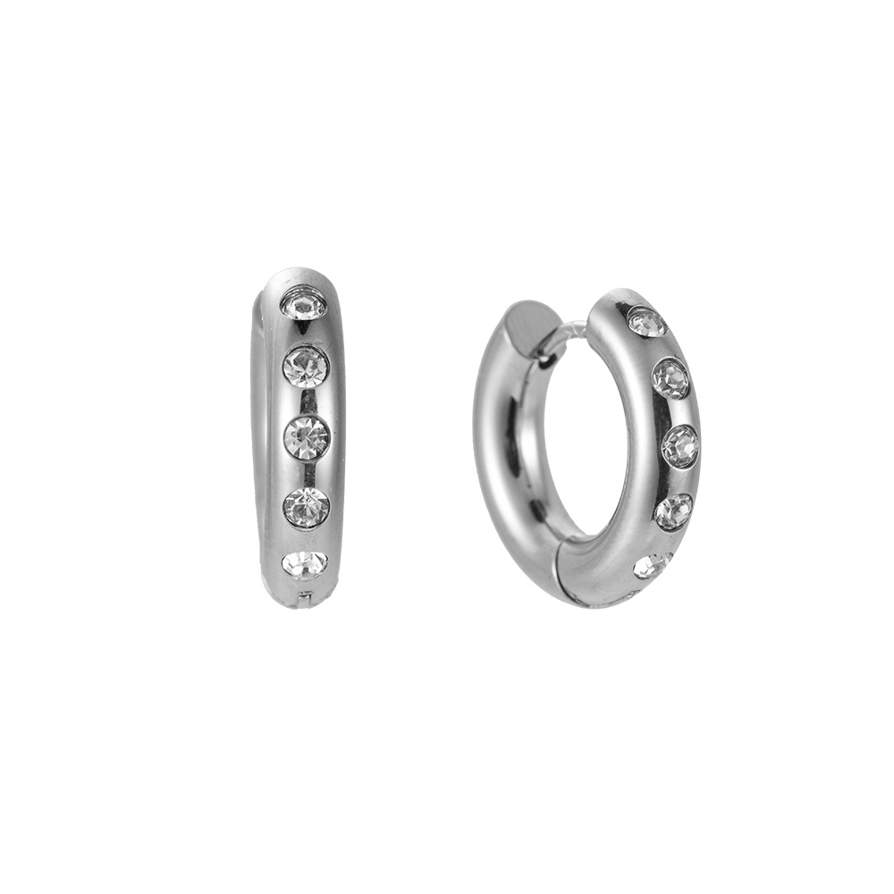 5 Diamond Solid Stainless Steel Earring
