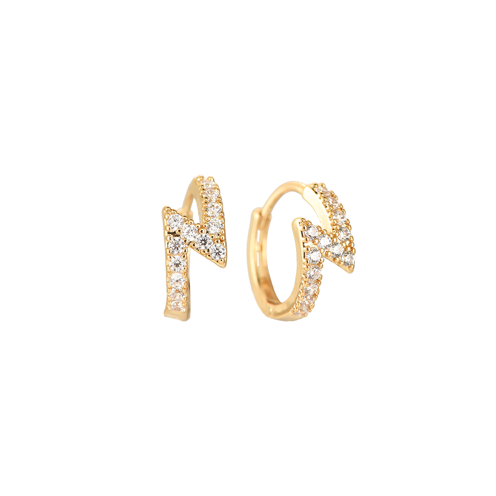 Zap Cycle Diamonds Gold-plated Earrings