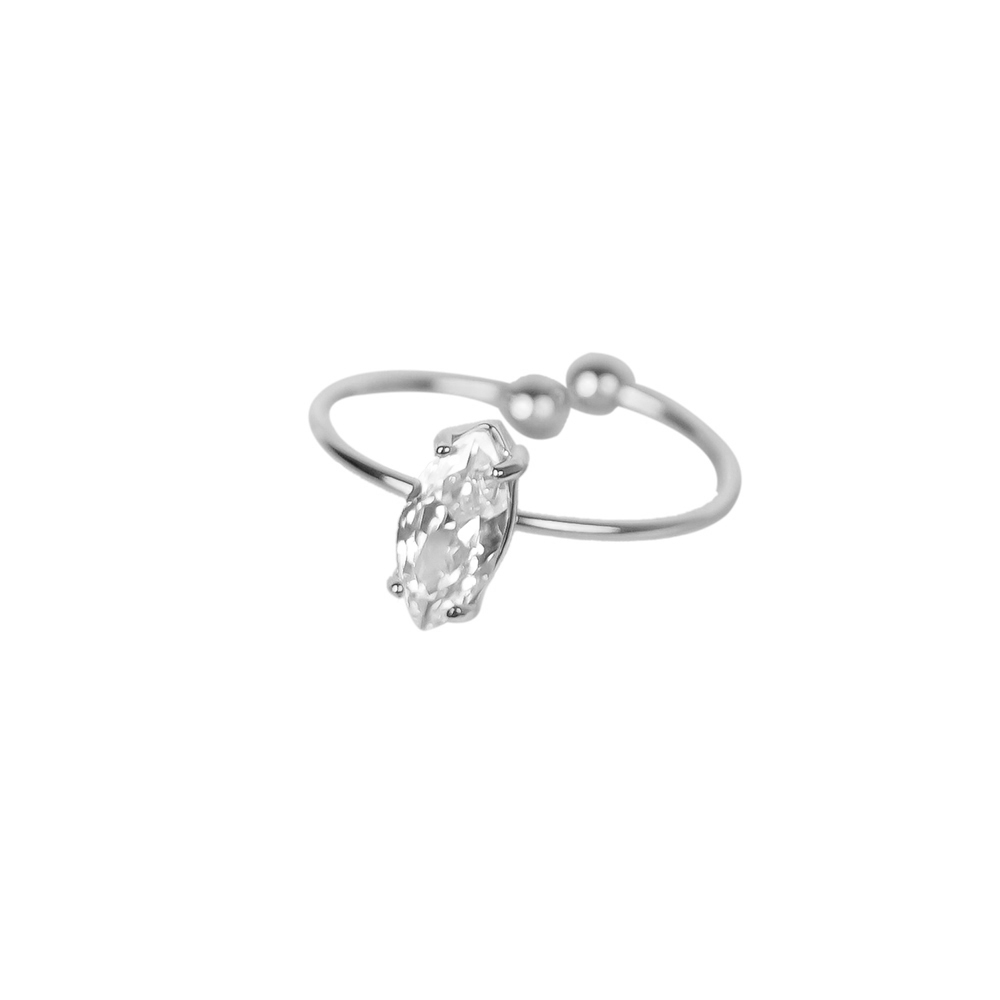Coco Oval Diamond Stainless Steel Ring