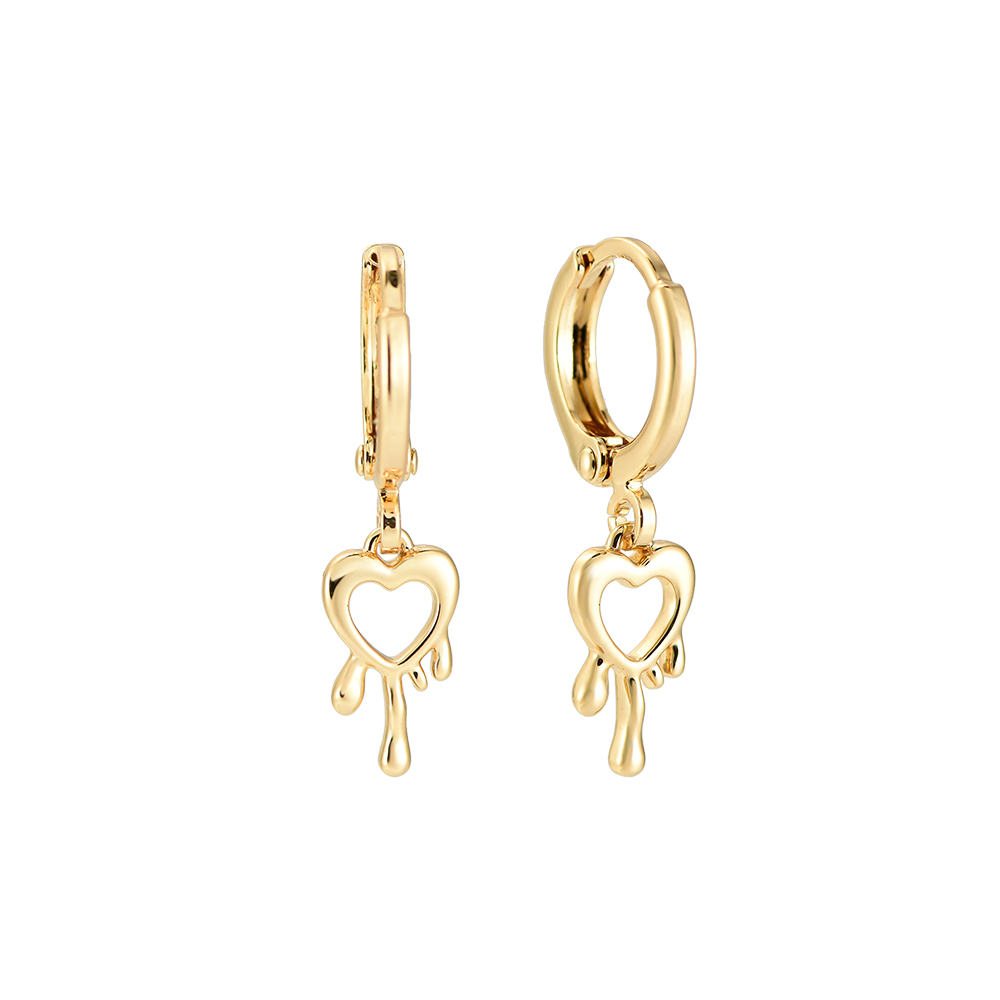 Heart Drip Gold-plated Earrings
