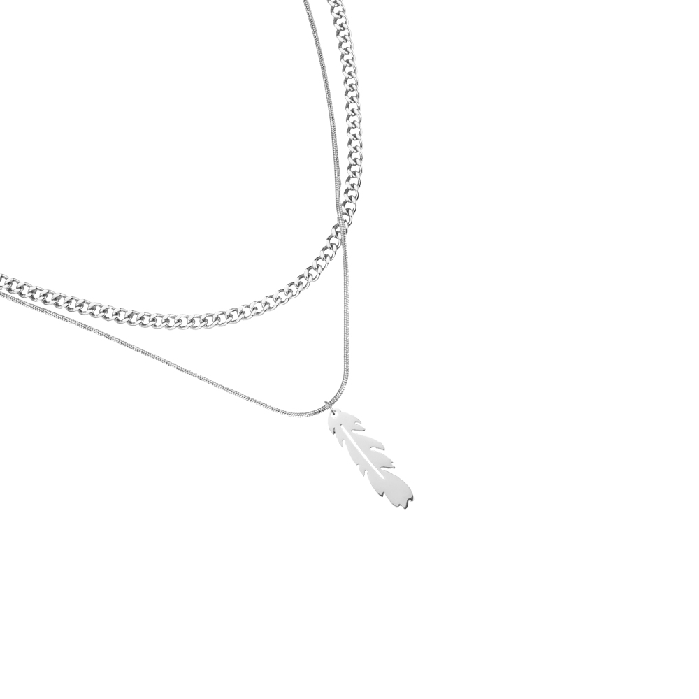 Cool Feather 45cm Stainless Steel Necklace