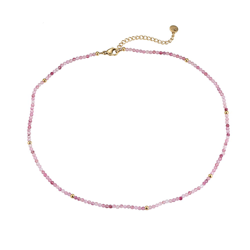 Mini Rose Color Stones Necklace