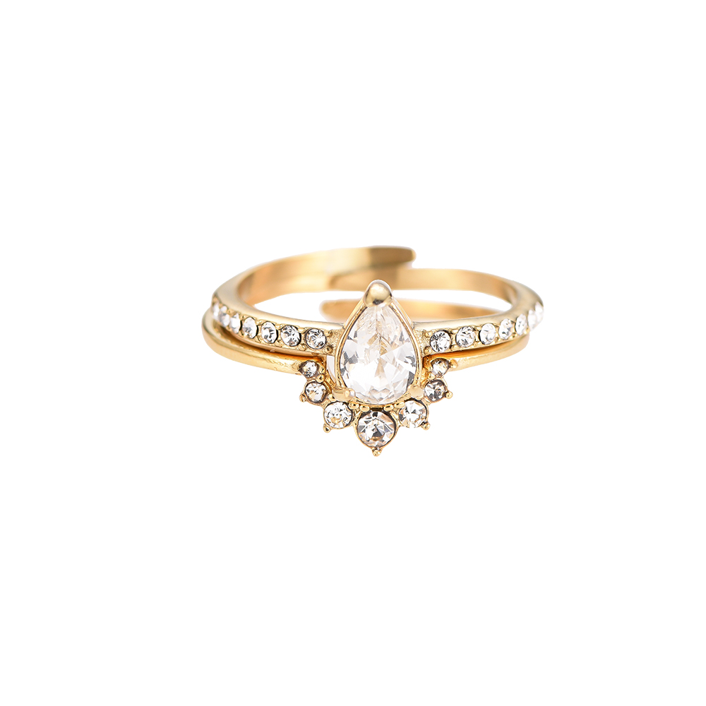Flourishing Flower Diamond Multilayered Edelstahl Ring