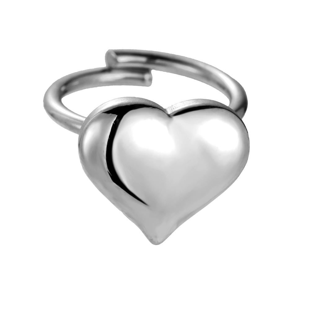 Pure Full Heart Stainless Steel Rings