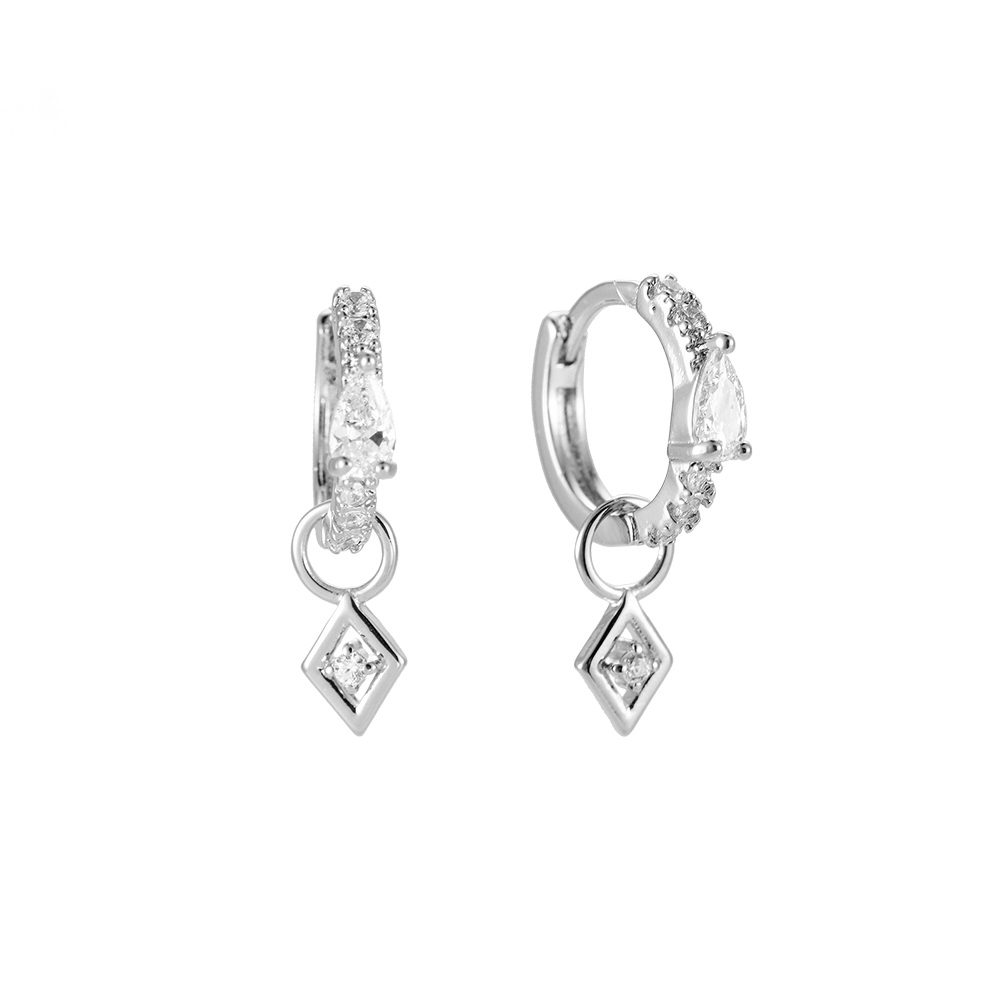 Rhombus Diamond Plated Earrings
