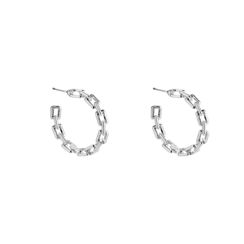 Arch Chain Hoop Plated Earring