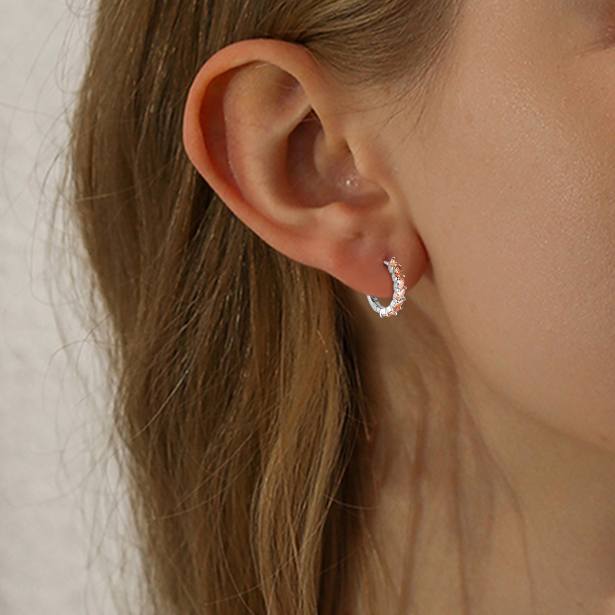 Diamond Streifen Vergoldete Ohrringe