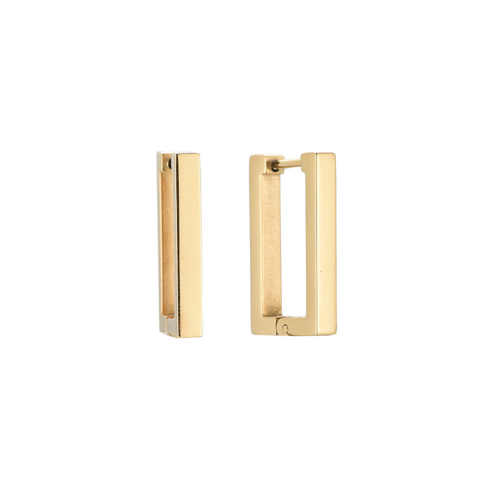 Big Glossy Square Stainless Steel Earrings
