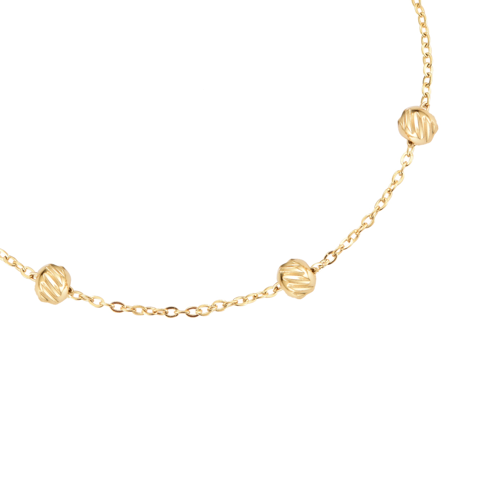 Gold Balls Y Chain Stainless Steel Bracelet