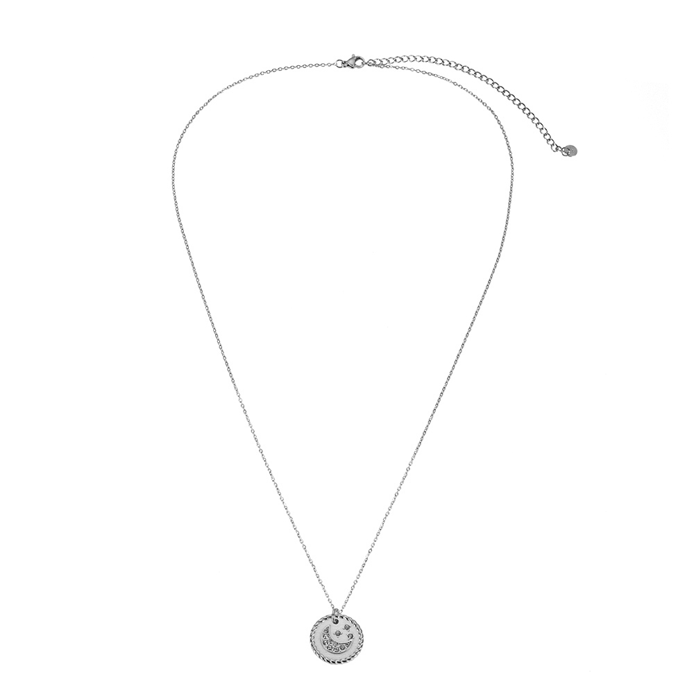 3 Stars with Moon Stainless Steel Necklace