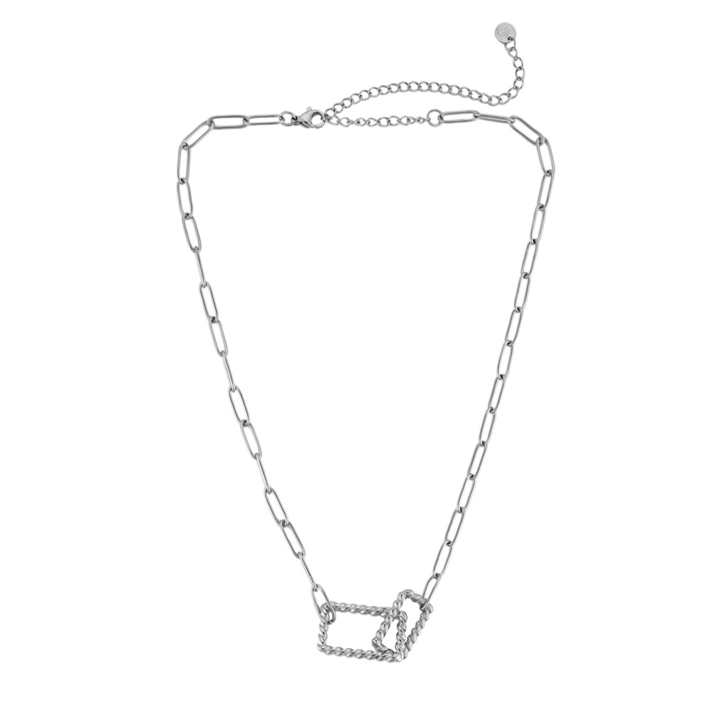 Double square Stainless steel Necklace