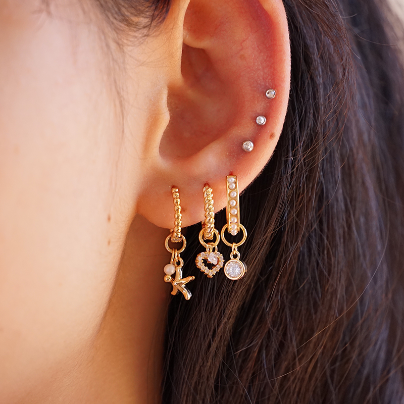 Sea Star & Tiny Pearl Plated Earrings