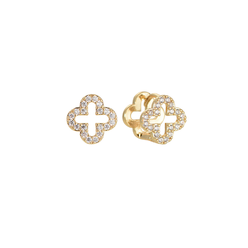 Clover Diamonds Reflection Gold-plated Earrings