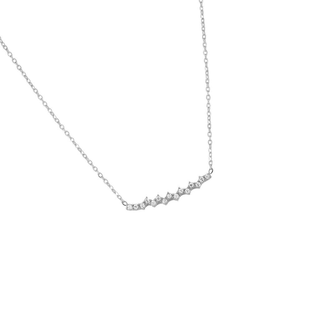 15 Tiny Diamonds Stainless Steel Necklace