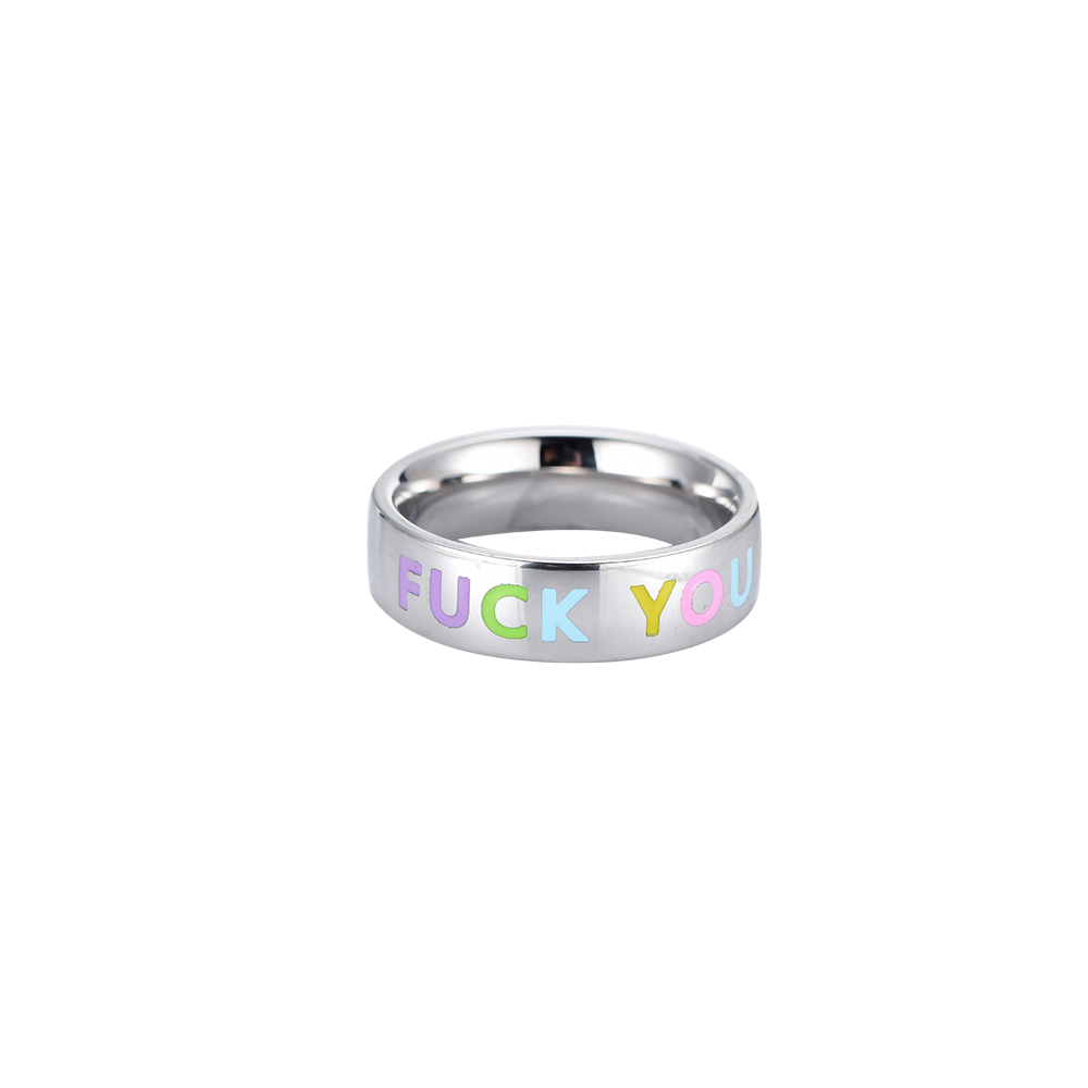 Colorful "Fuck You" Stainless Steel Ring